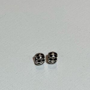Brighton Mini Ring of Flowers Bead Black/Silver Set of 2 NWOT